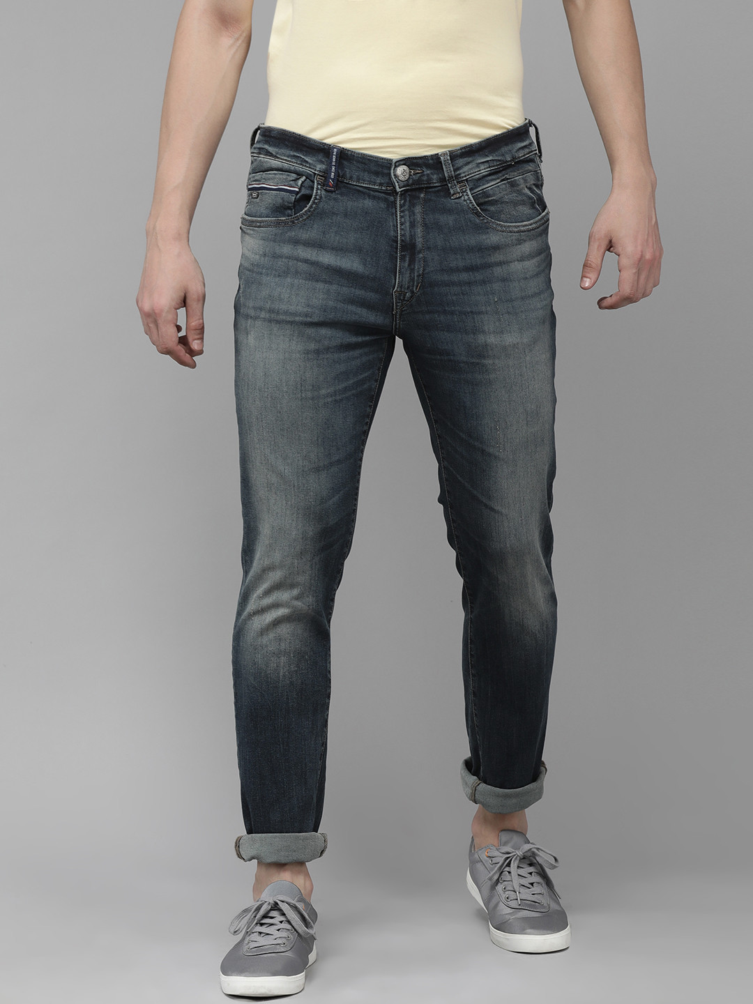 

U S Polo Assn Denim Co Men Blue Brandon Slim Tapered Fit Light Fade Mid Rise Jeans