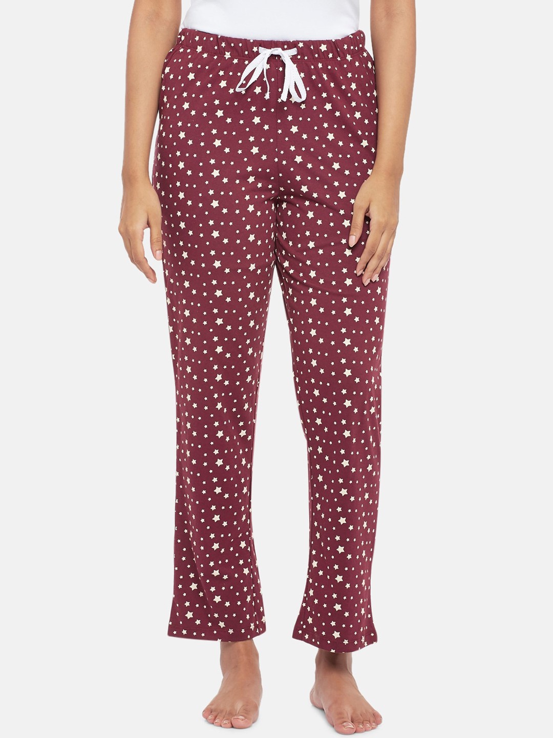 

Dreamz by Pantaloons Women Maroon Printed Lounge Pant