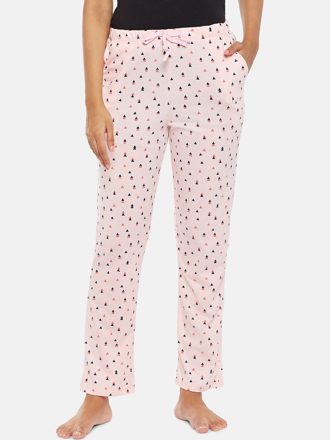 

Dreamz by Pantaloons Women Peach-Coloured Printed Lounge Pant