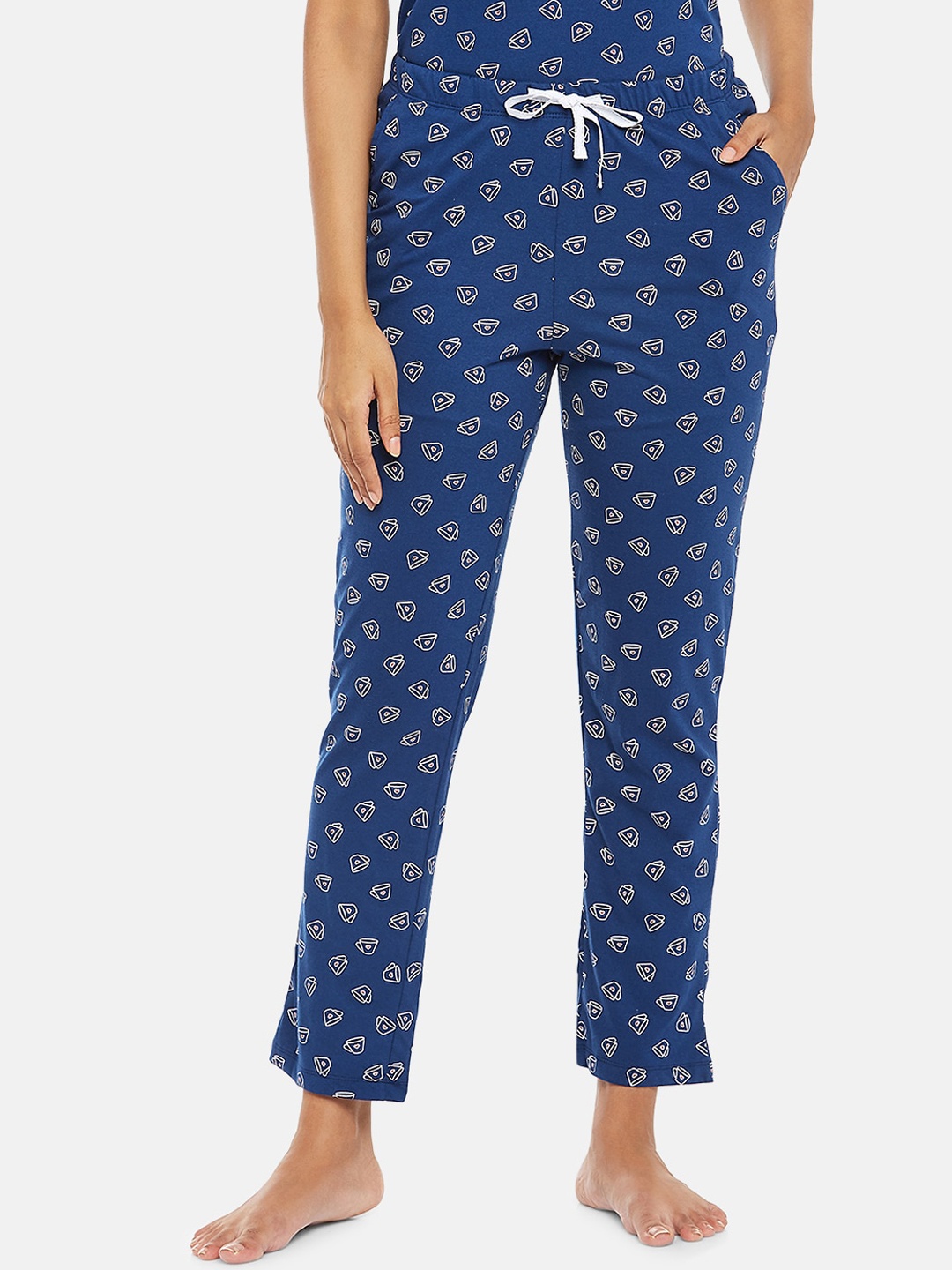 

Dreamz by Pantaloons Women Navy Blue Printed Lounge Pant