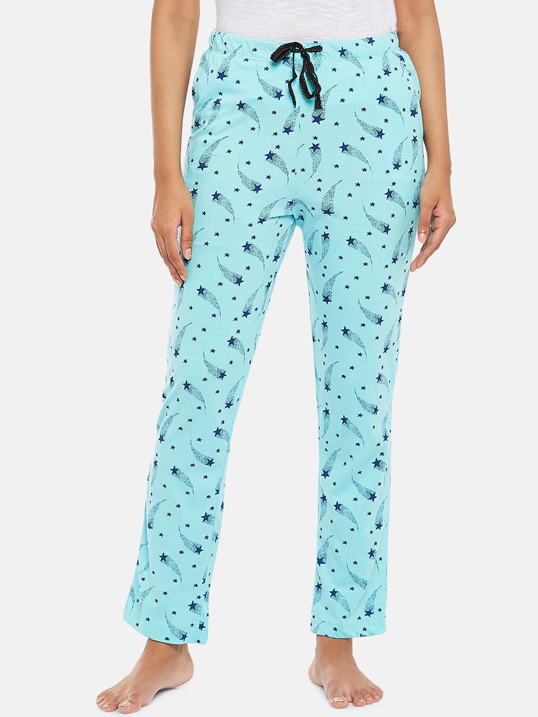 

Dreamz by Pantaloons Women Turquoise Blue Printed Lounge Pant