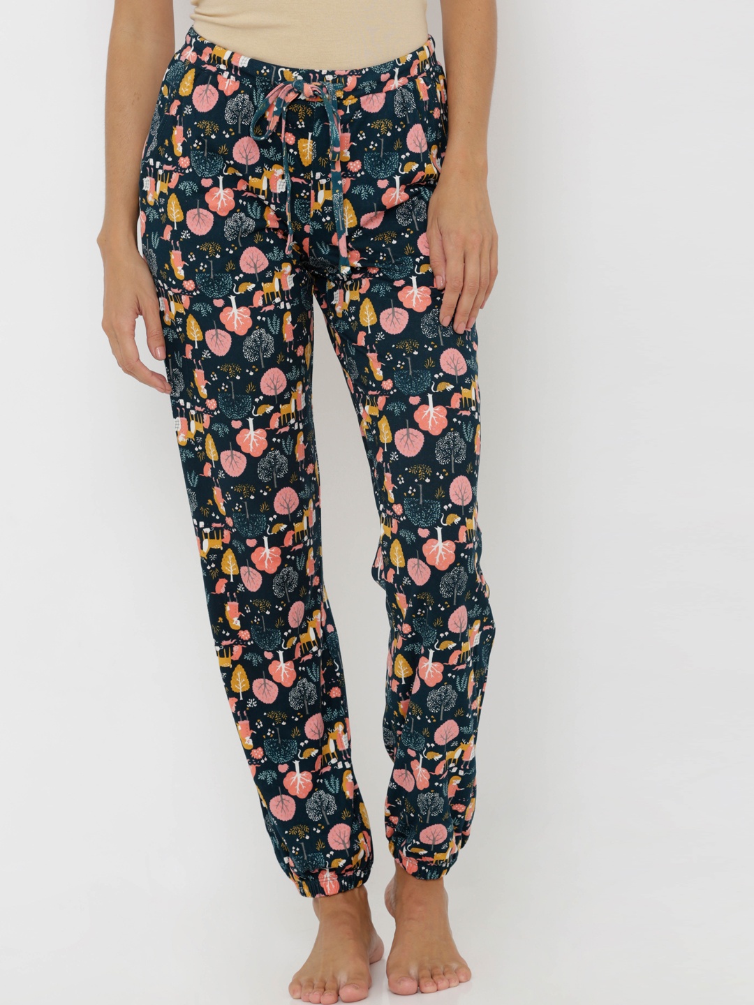 

Candour London Women Blue & Pink Printed Lounge Pants