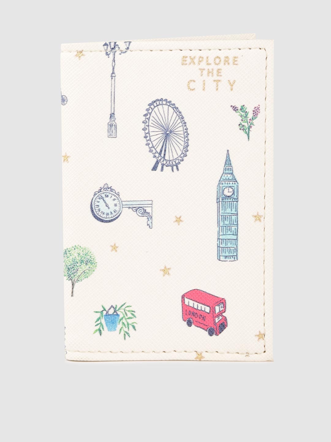 

Accessorize Women White & Blue Printed ID Card Holder