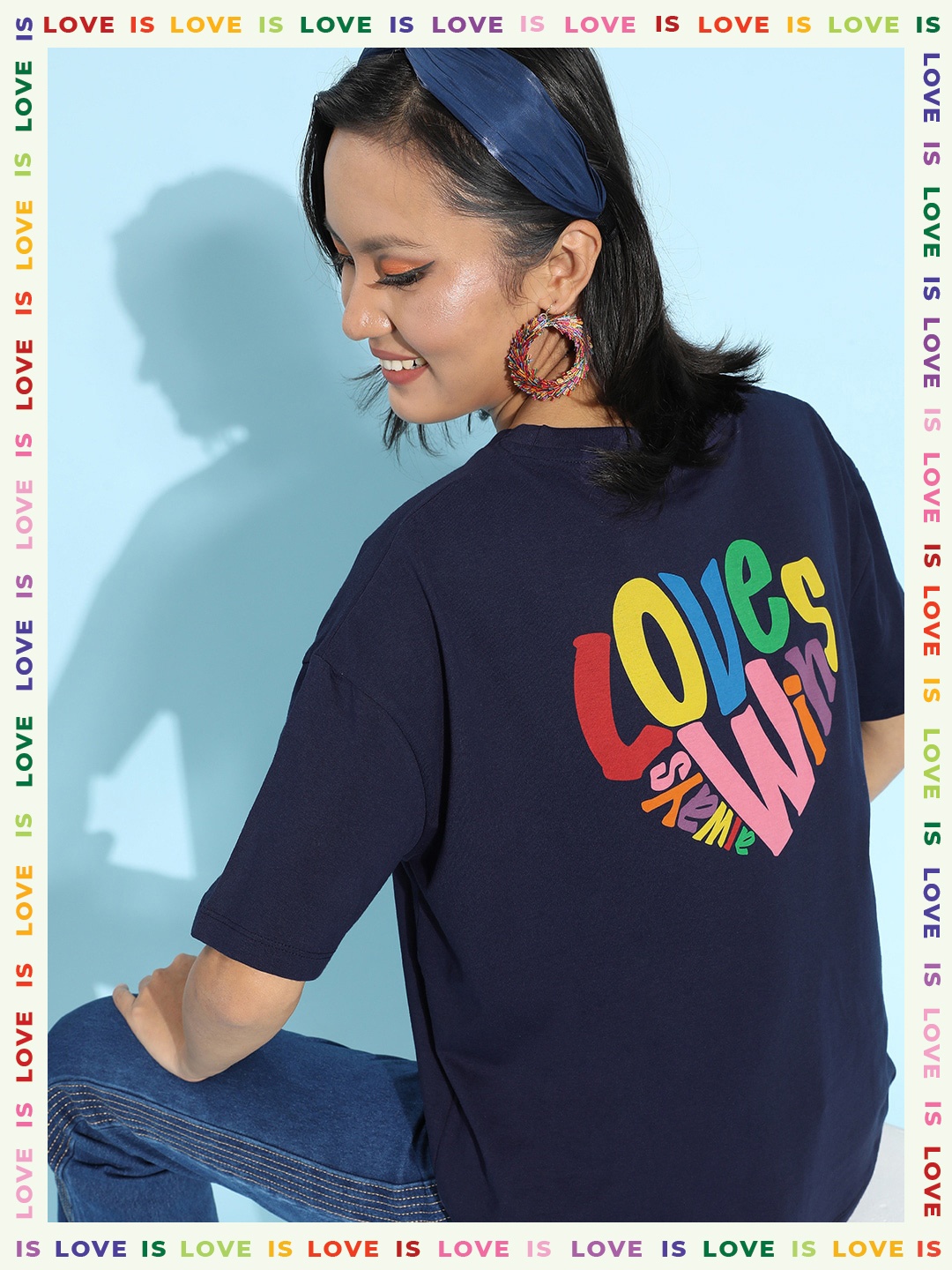 

Moda Rapido Women Navy Blue Typography Talking Tee