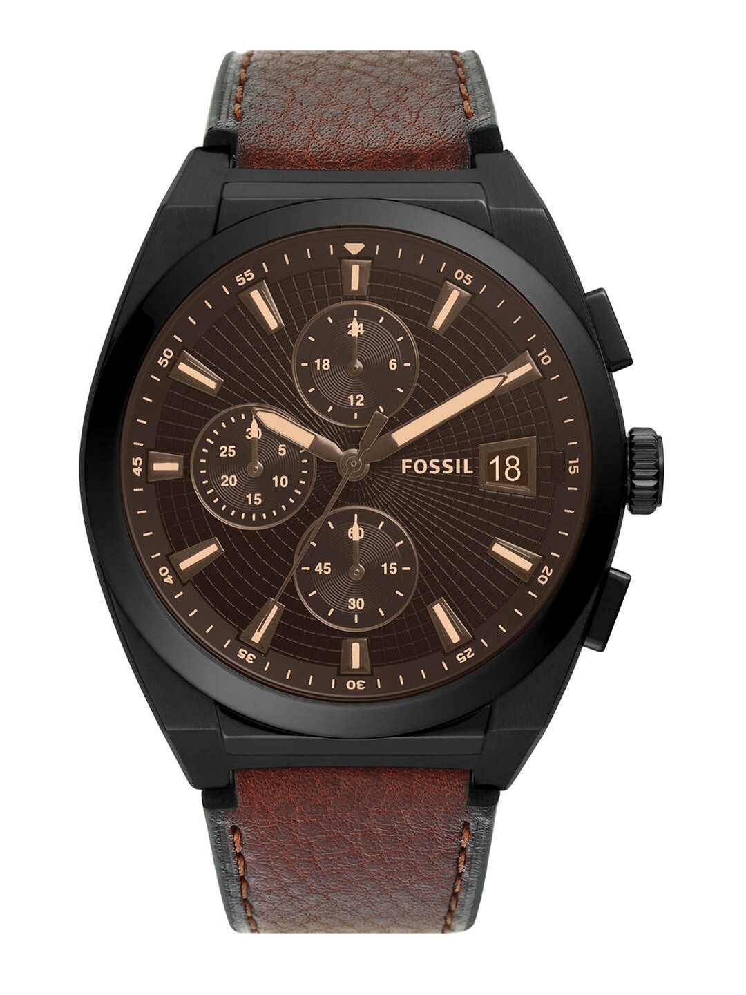 

Fossil Men Coffee Brown Everett Analogue Chronograph Watch FS5798