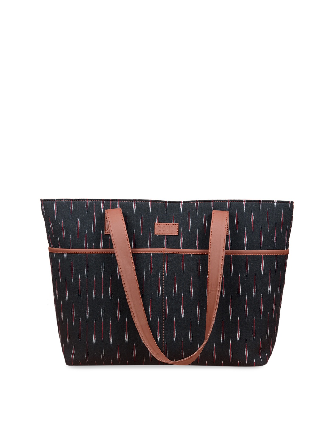 

ZOUK Black Ethnic Motifs Structured Tote Bag