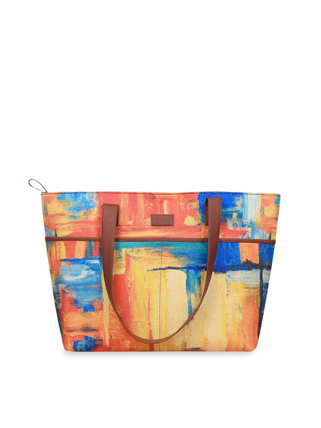 

ZOUK Yellow Printed Shopper Tote Bag