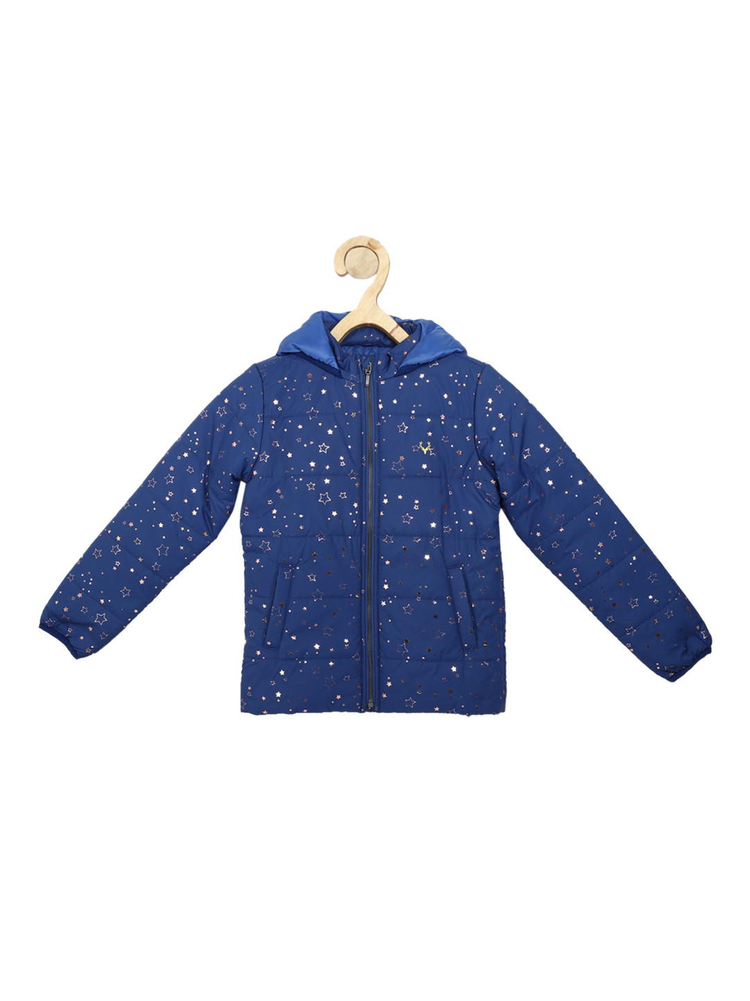 

Allen Solly Junior Girls Blue Printed Hooded Padded Jacket