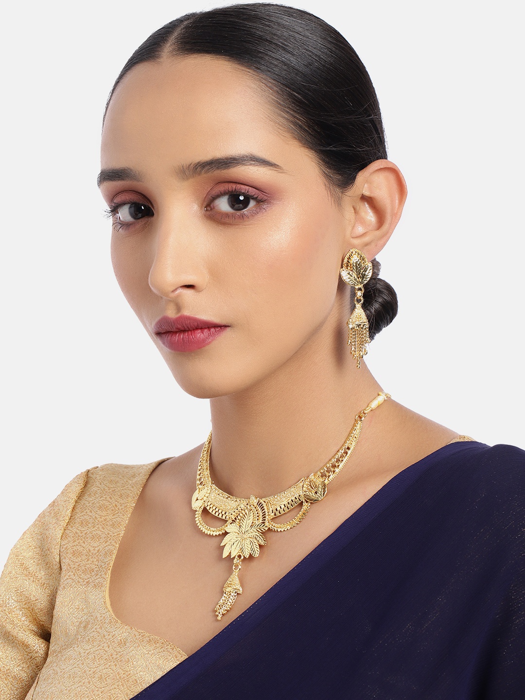 

ASMITTA JEWELLERY 1 Gram Gold Plated Designer Necklace Set