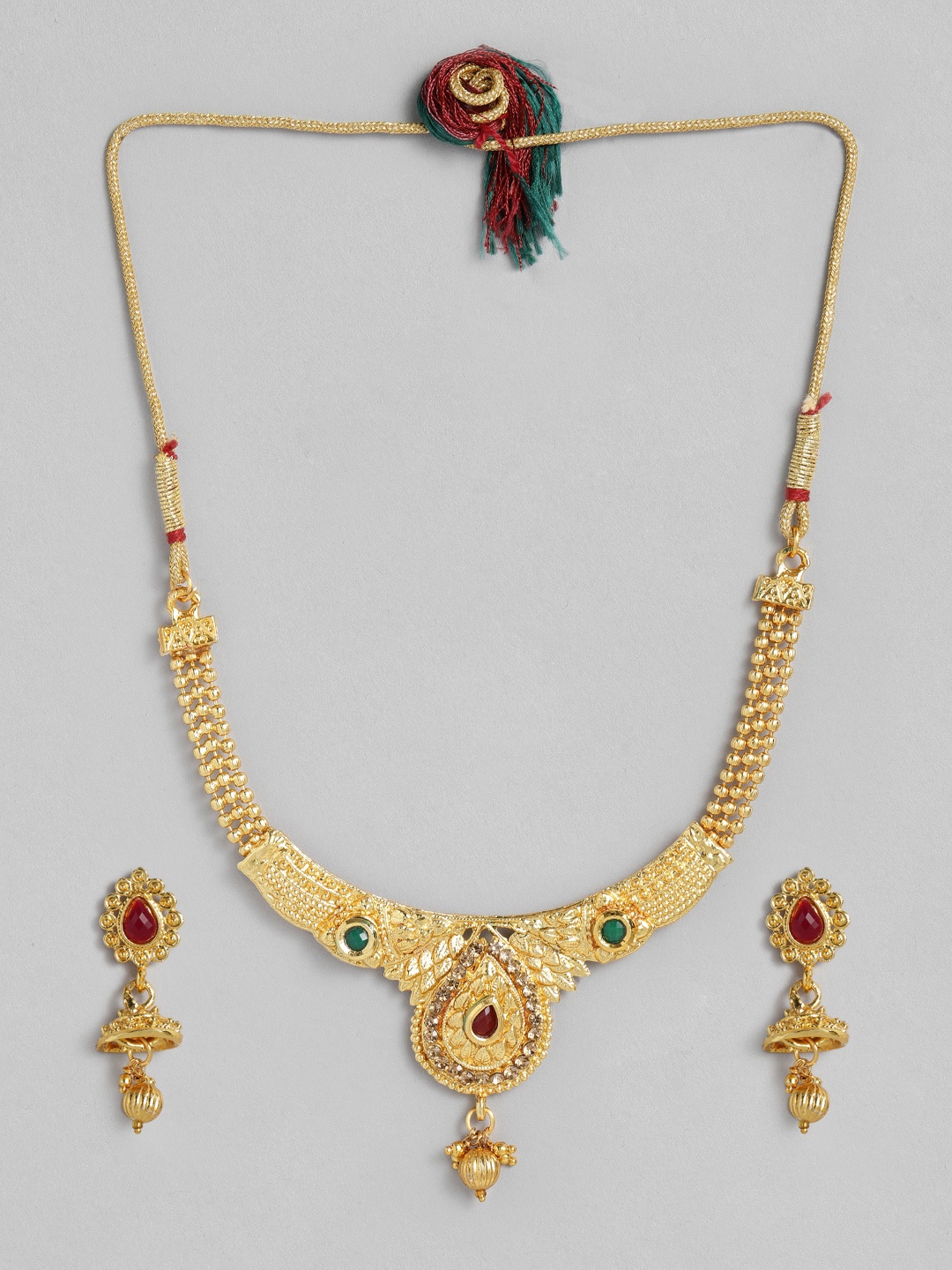 

ASMITTA JEWELLERY Gold Toned Choker Necklace Set