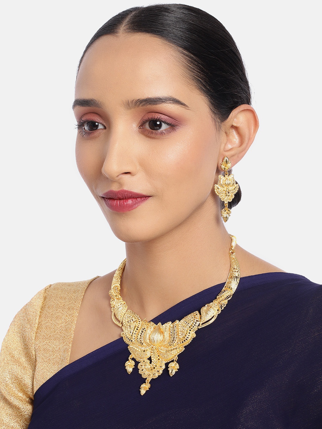 

ASMITTA JEWELLERY Gold Plated One Gram Necklace Set