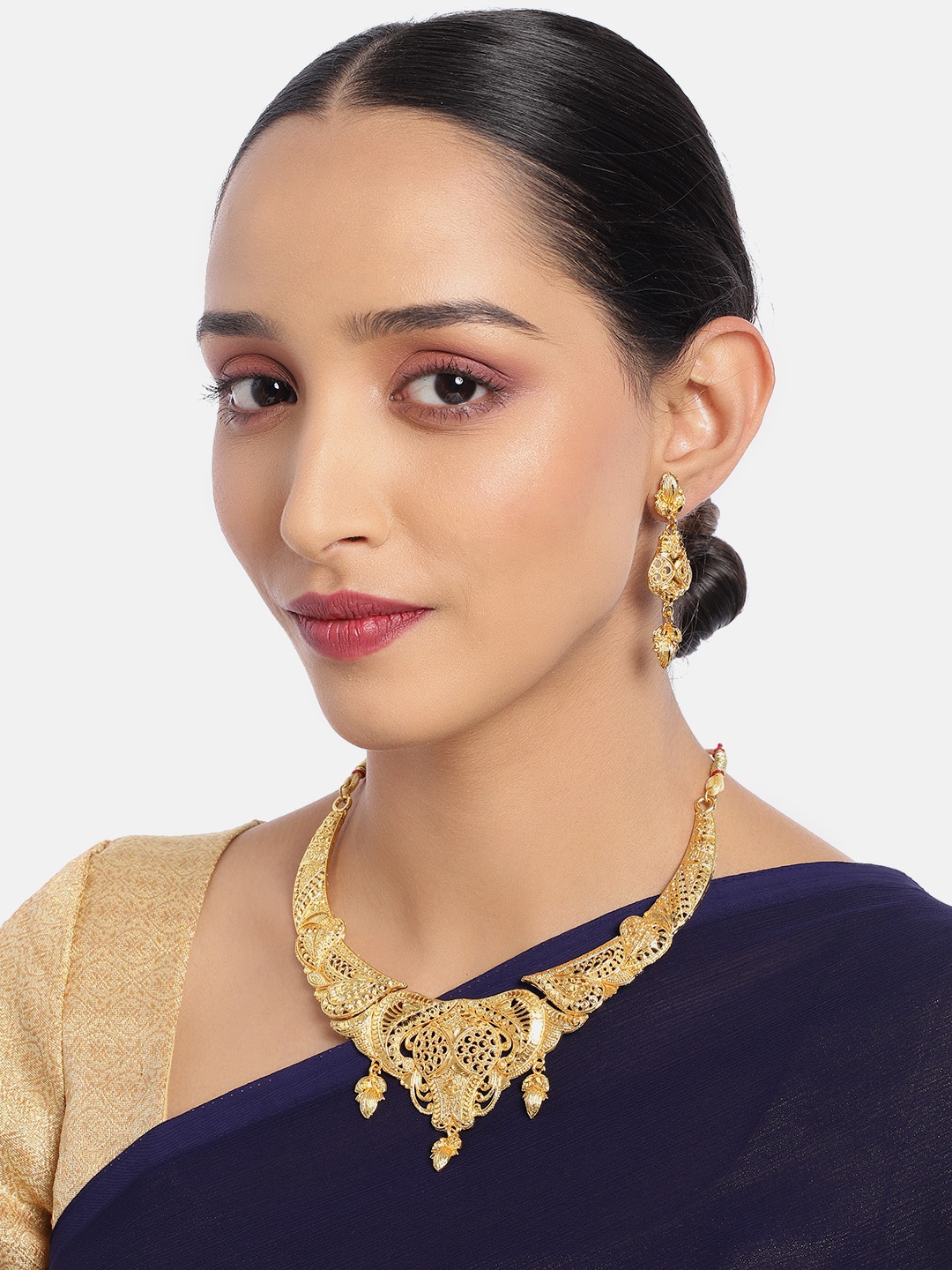 

ASMITTA JEWELLERY Gold Plated One Gram Necklace Set