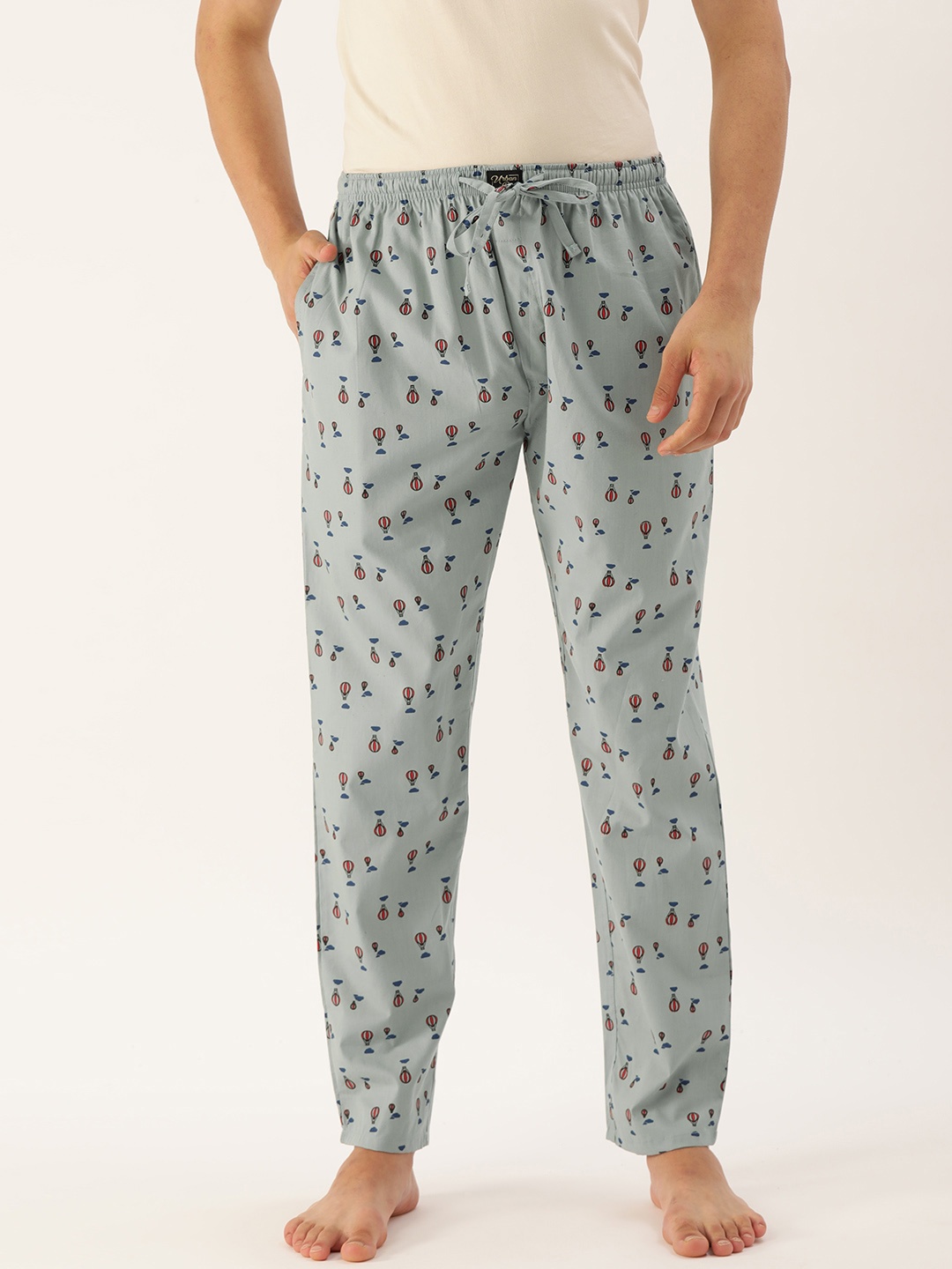 

Urban Dog Men Blue Printed Cotton Lounge Pants