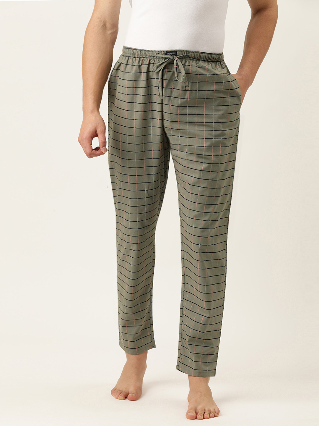 

Urban Dog Men Green Printed Lounge Pant, Olive