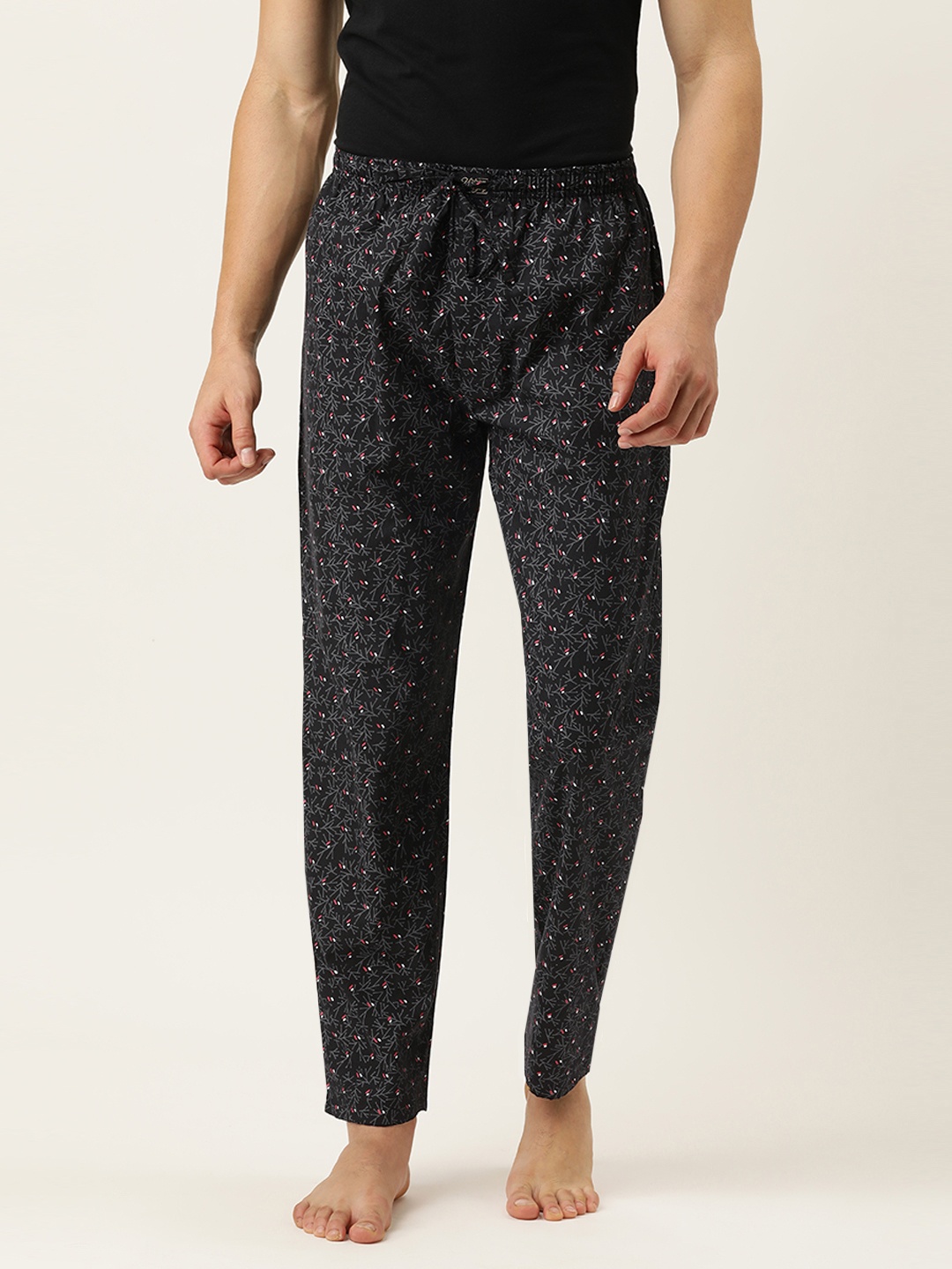 

Urban Dog Men Black Printed Cotton Lounge Pants