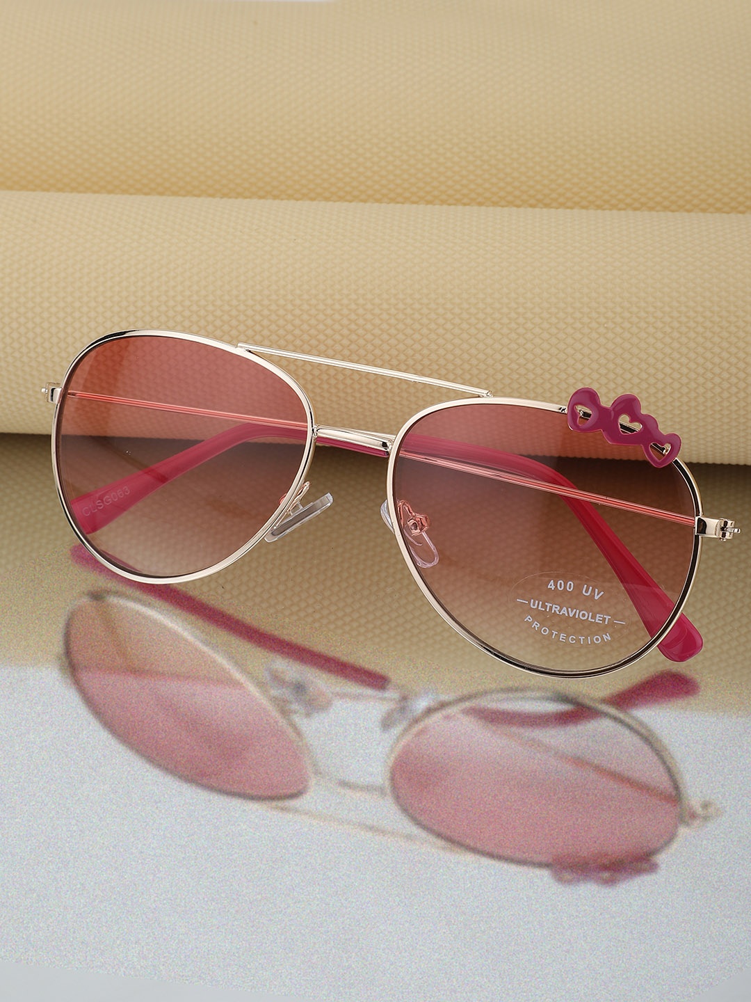 

Carlton London Girls Aviator Sunglasses with UV Protected Lens, Pink