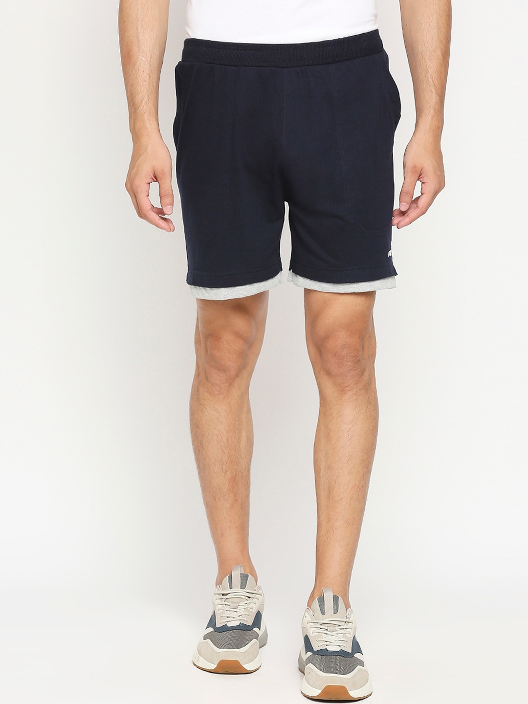 

FiTZ Men Navy Blue Sports Shorts