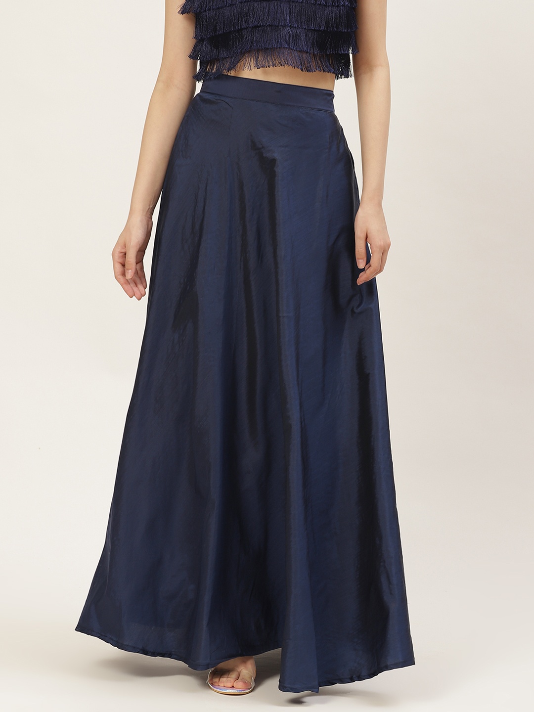 

Studio Shringaar Navy Blue Flared Maxi Skirt