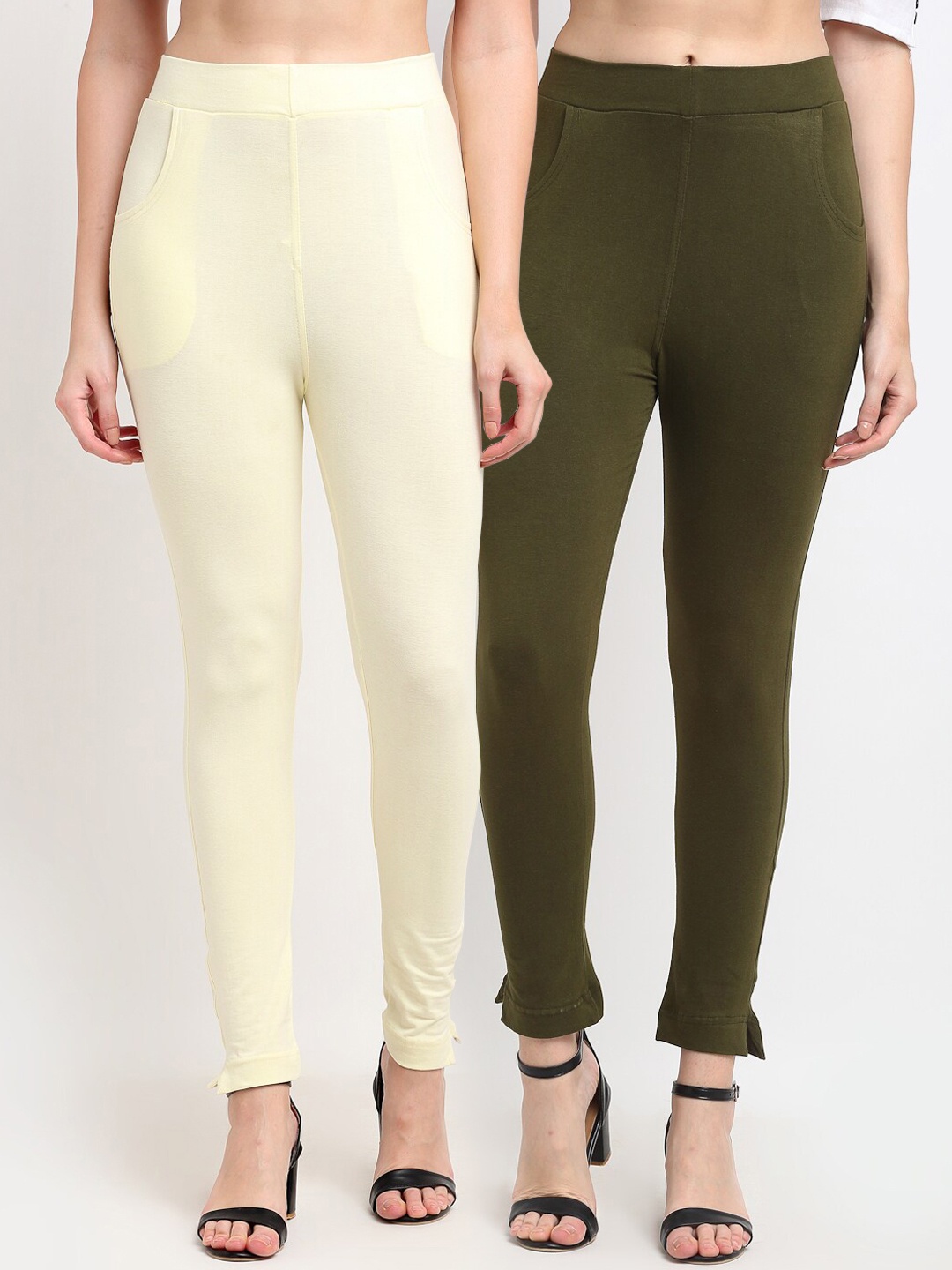 

TAG 7 Women Pack Of 2 Leggings, Olive