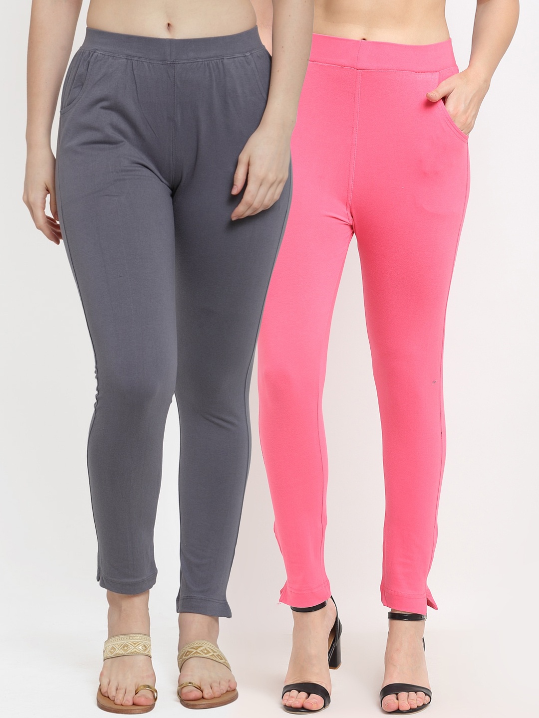 

TAG 7 Women Pink & Grey Pack of 2 Leggings