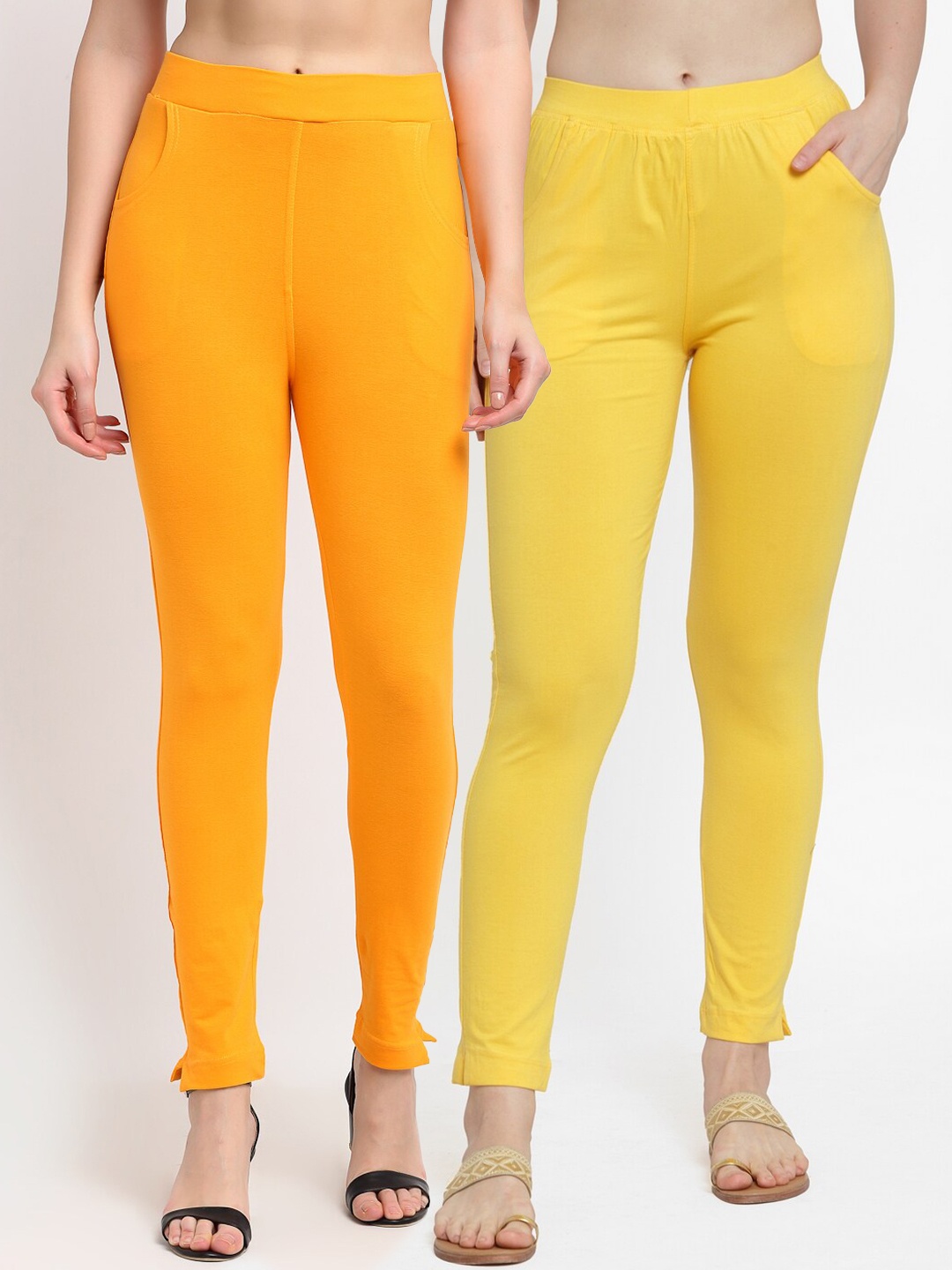 

TAG 7 Women Yellow Pack of 2 Leggings