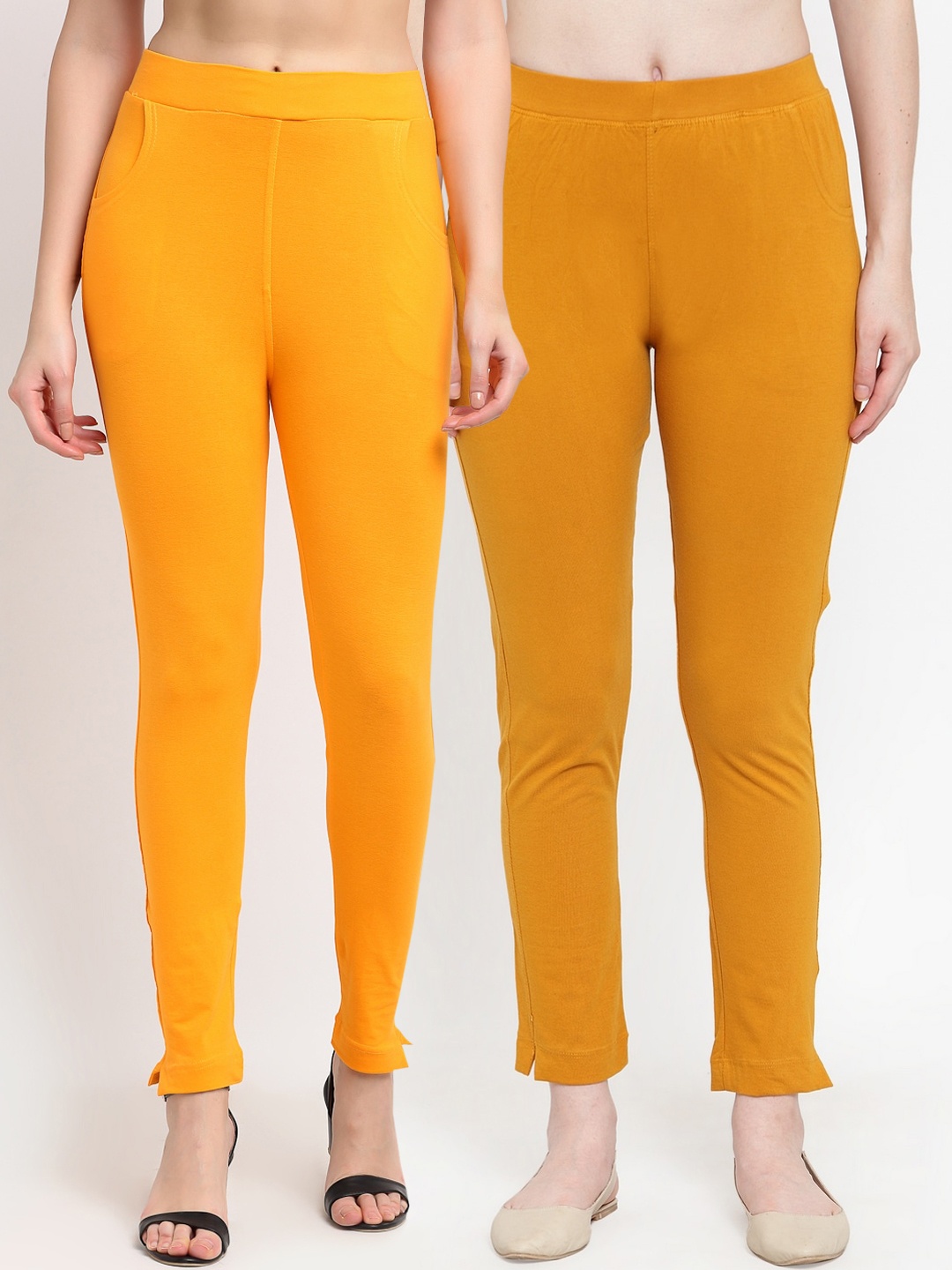 

TAG 7 Women Yellow & Mustard Yellow Pack of 2 Leggings