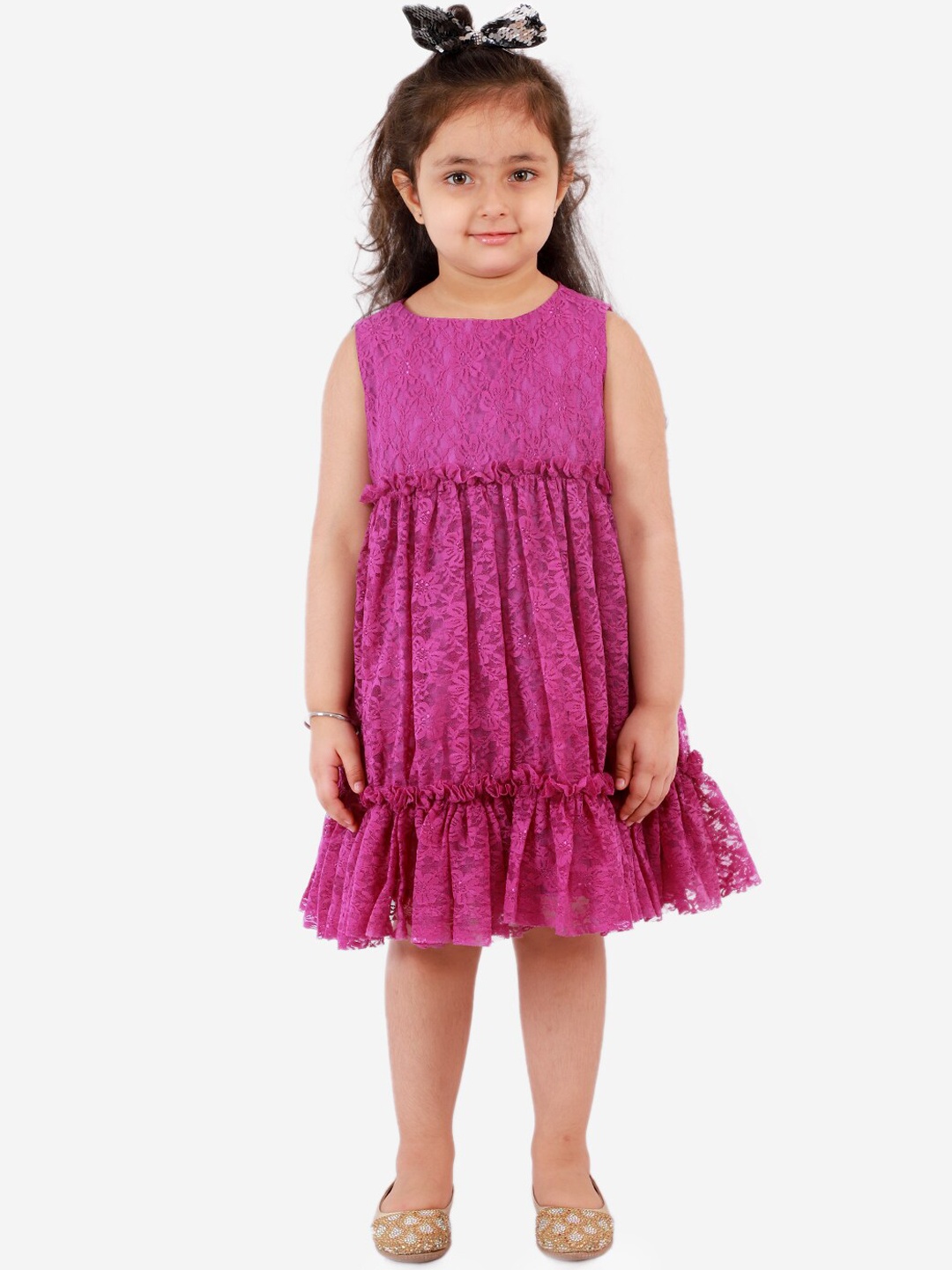 

KidsDew Purple Tiered Net Dress