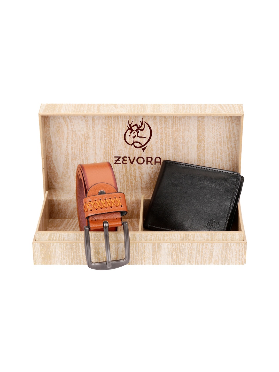 

ZEVORA Men Tan& Black Accessory Gift Set