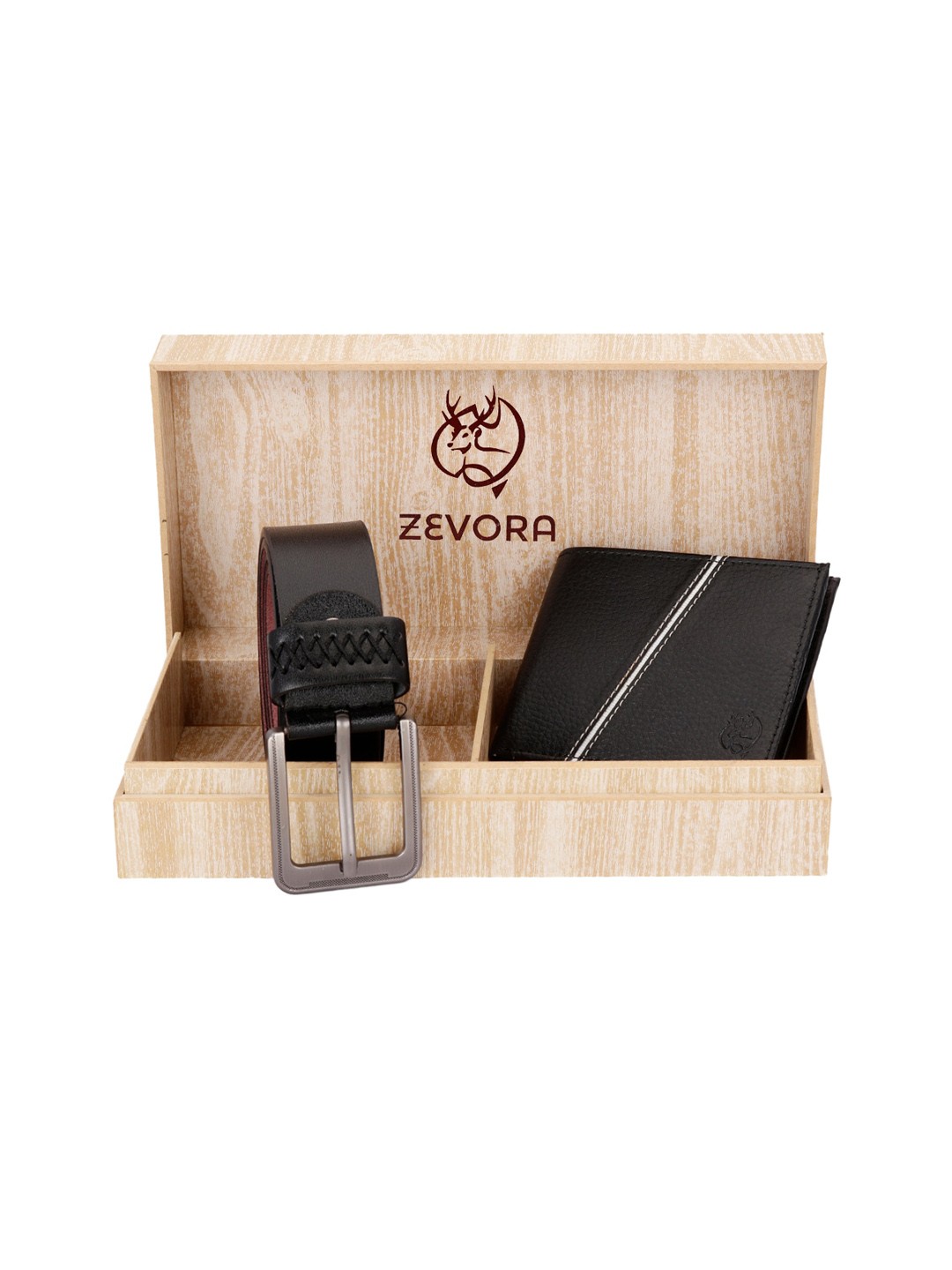 

ZEVORA Men Black Textured Accessory Gift Set