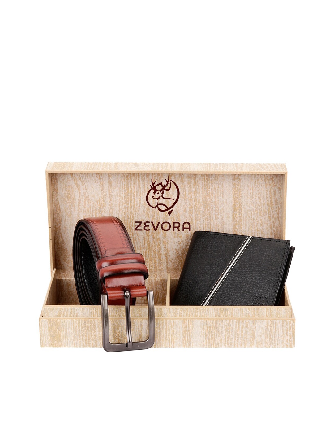 

ZEVORA Men Maroon & Black Accessory Gift Set