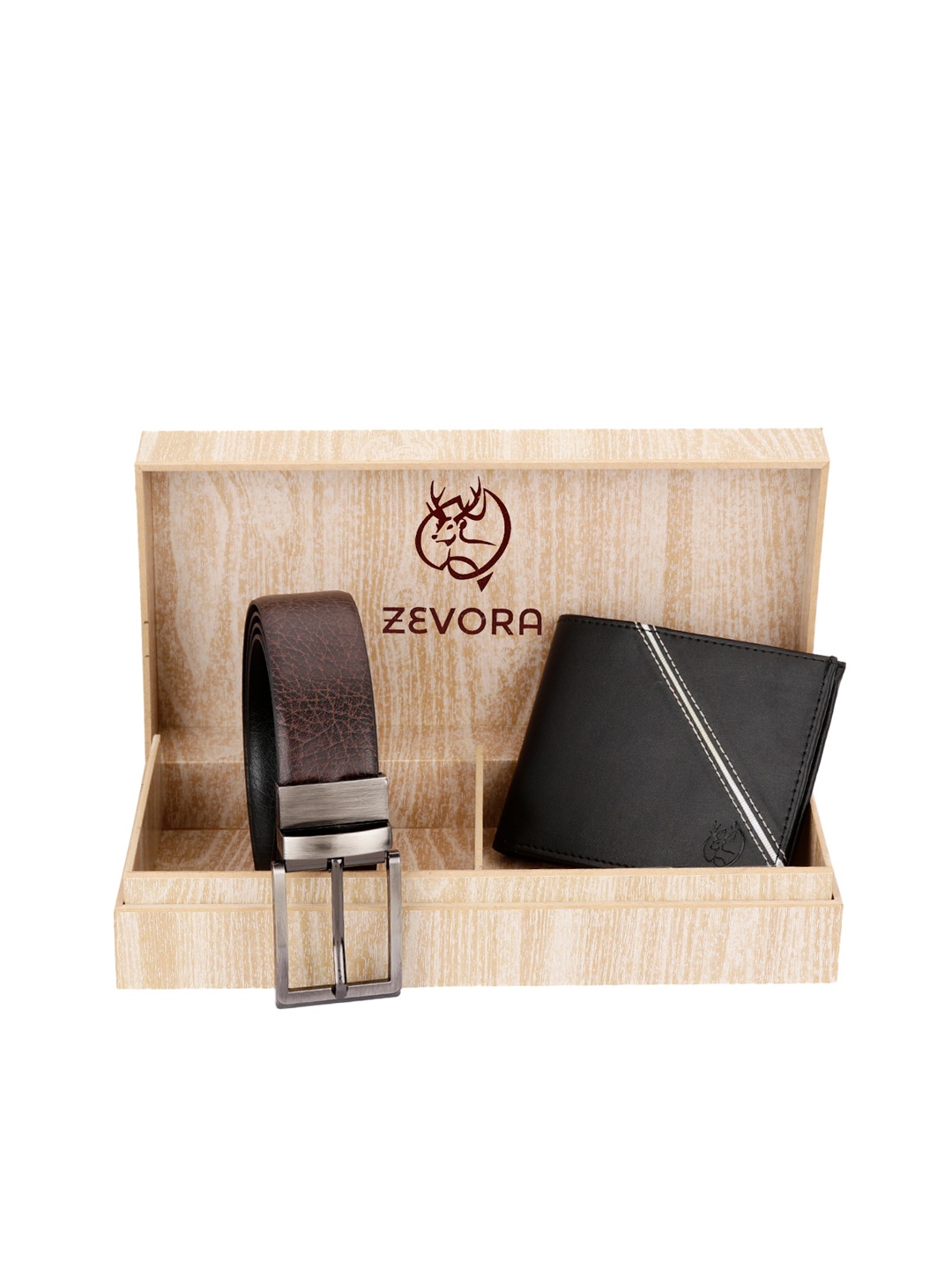 

ZEVORA Men Brown & Black Accessory Gift Set