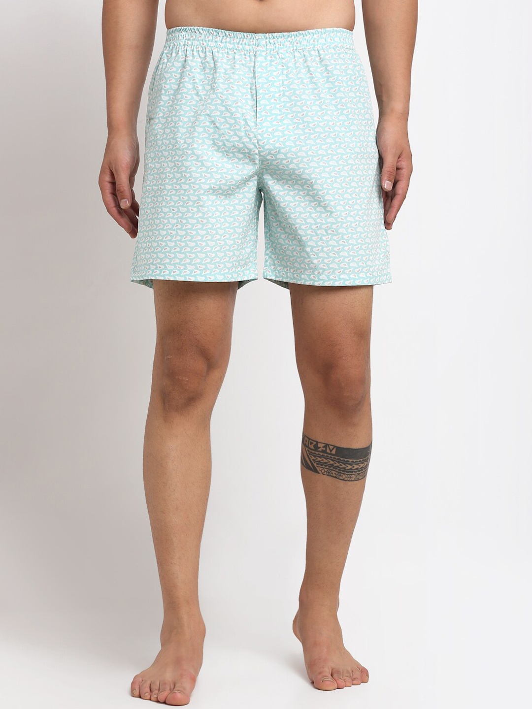 

Ennoble Men Blue & White Printed Pure Cotton Slim Fit Boxers ENBBAPLEN29107100