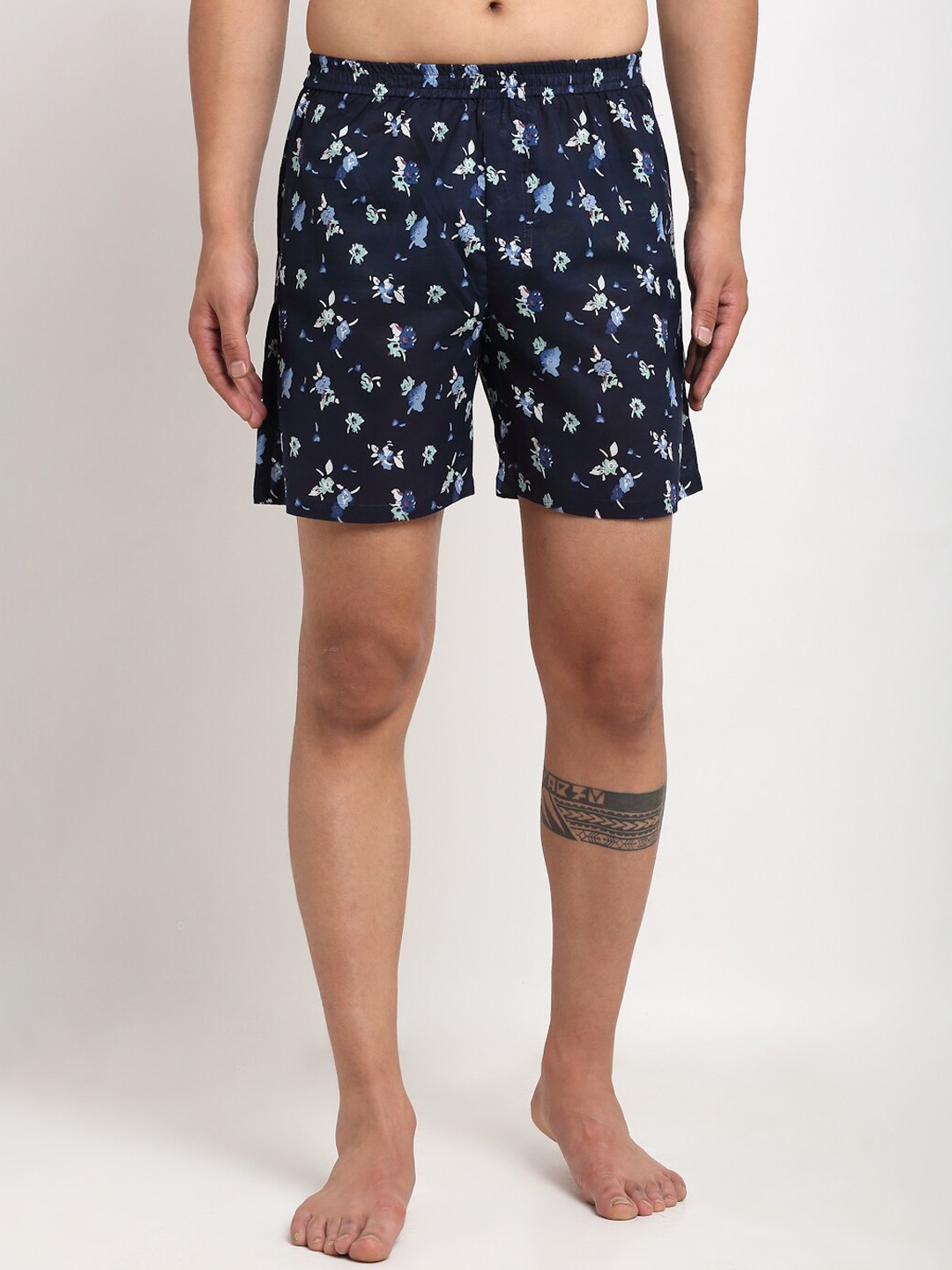 

Ennoble Men Navy Blue Printed Slim-Fit Pure Cotton Boxer ENBBAPLEN29105100