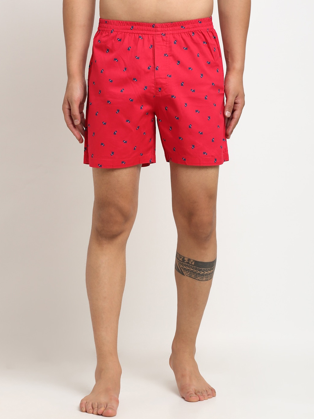 

Ennoble Men Red & Blue Printed Pure Cotton Slim Fit Boxers ENBBAPLEN29074100_S
