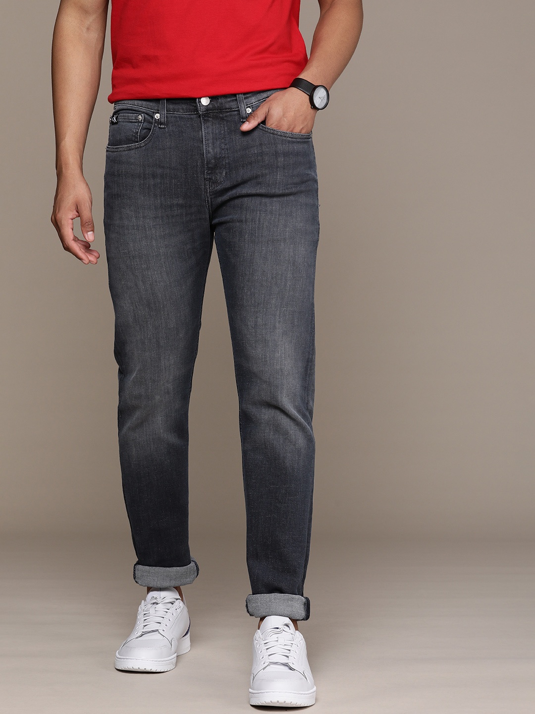 

Calvin Klein Jeans Men Bluish Grey Skinny Fit Mid-Rise Light Fade Jeans, Blue