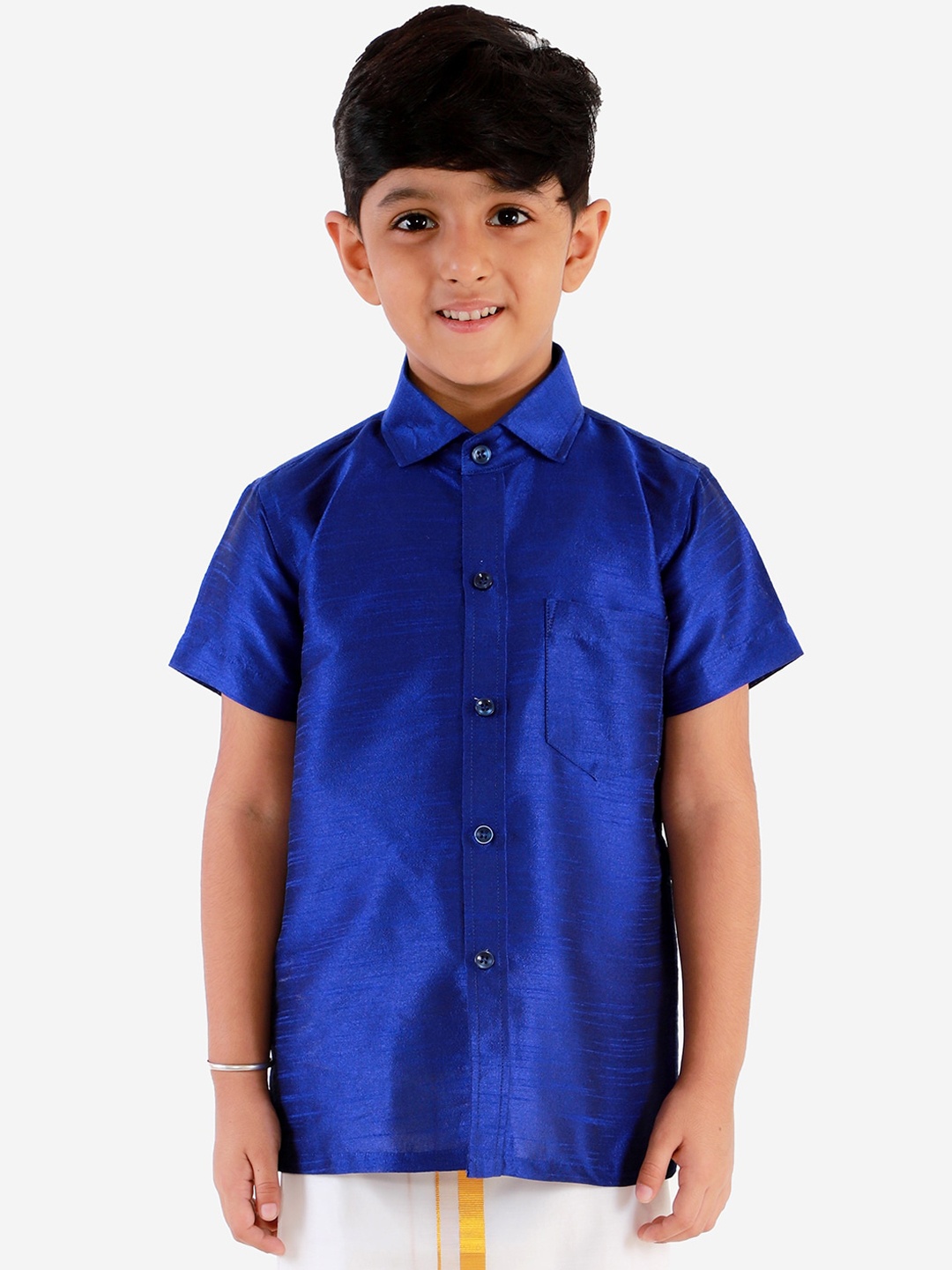 

VASTRAMAY Boys Blue Opaque Ethnic Shirt