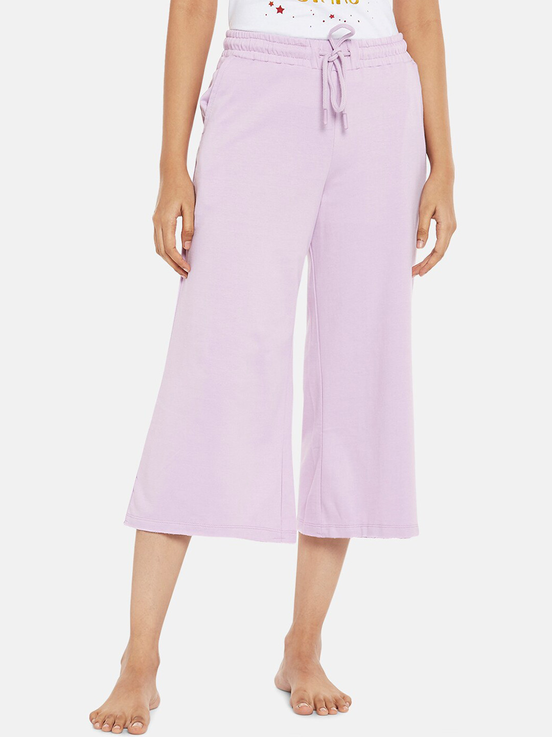 

Dreamz by Pantaloons Women Purple Solid Flared Lounge Pants