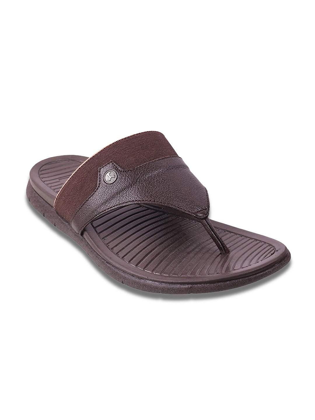 

Mochi Men Brown Synthetic Leather Comfortable Regular Slip on Sandals