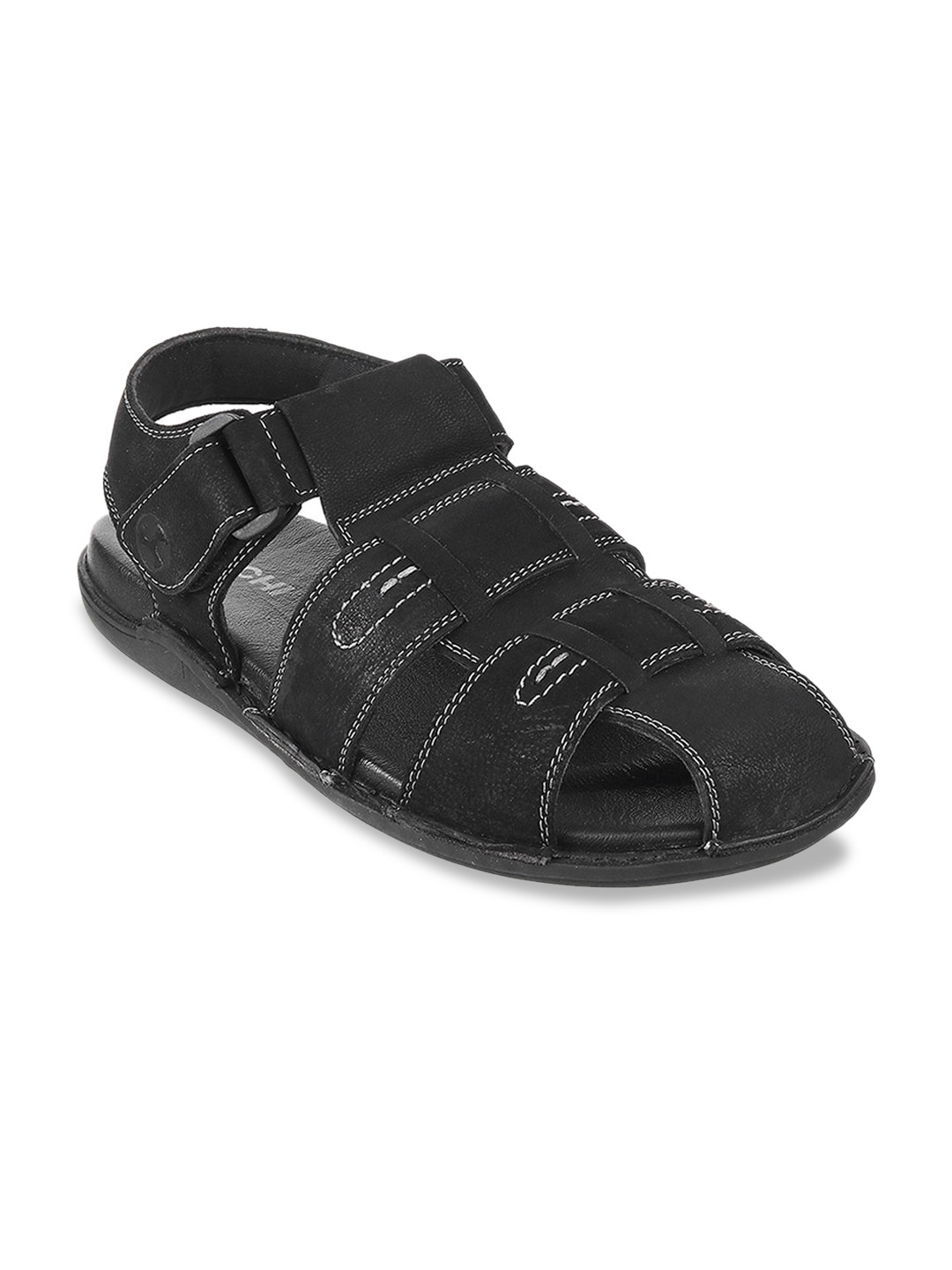 

Mochi Men Black Solid Fisherman Sandals