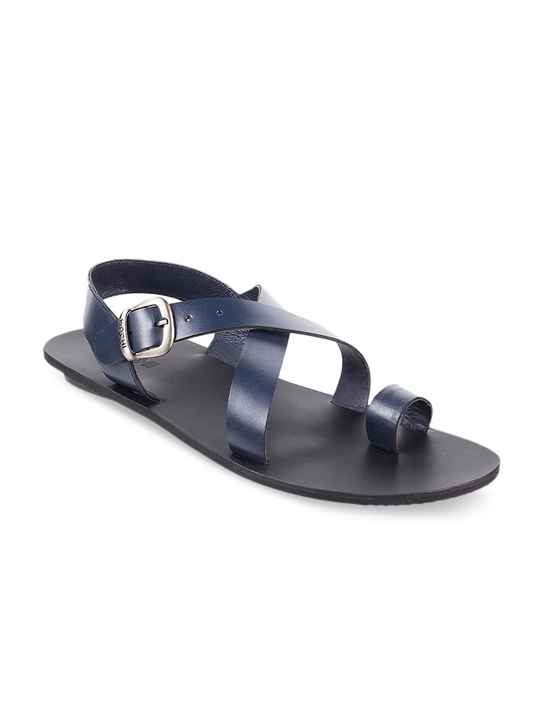 

Mochi Men Blue Solid Comfort Sandals