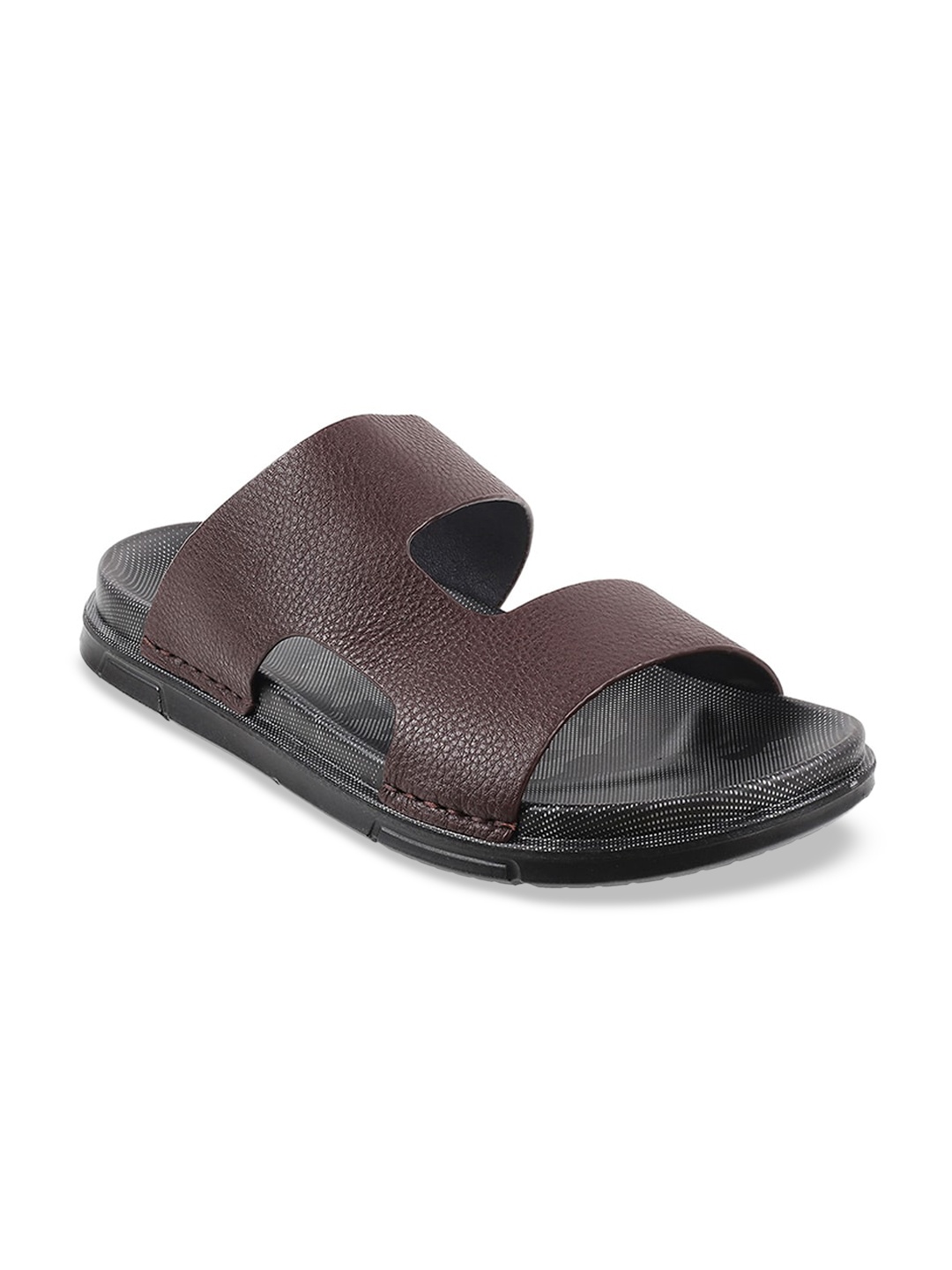 

Mochi Men Brown Solid Comfort Sandals
