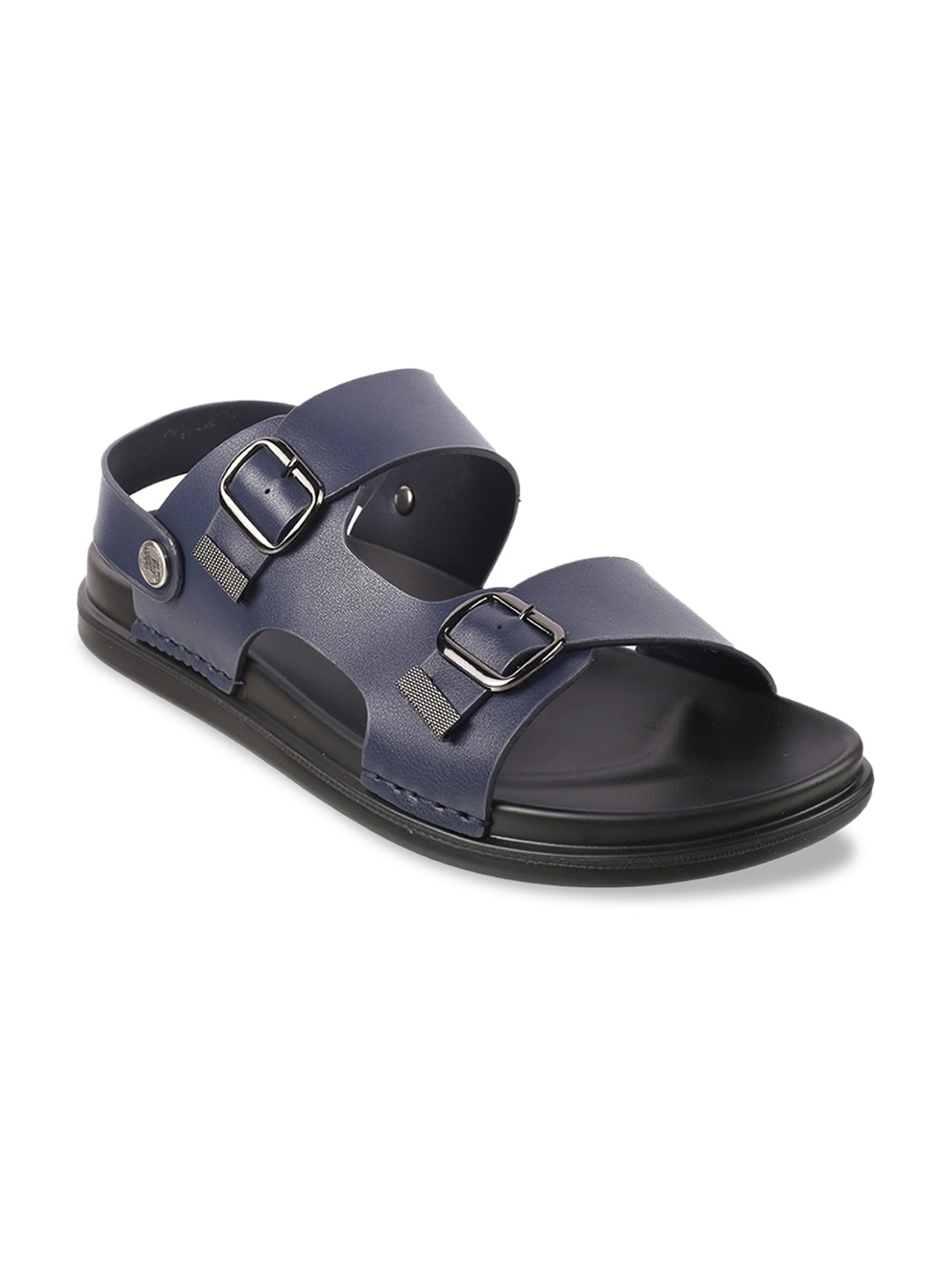 

Mochi Men Blue Solid Comfort Sandals