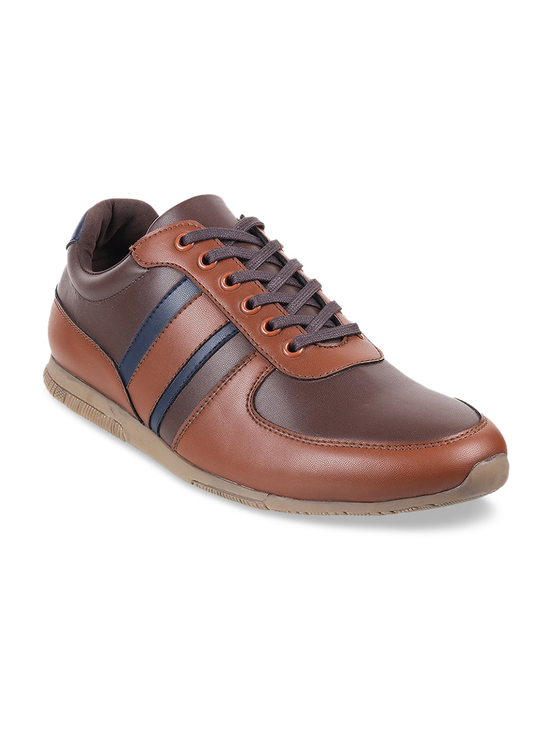 

Mochi Men Brown Striped Sneakers