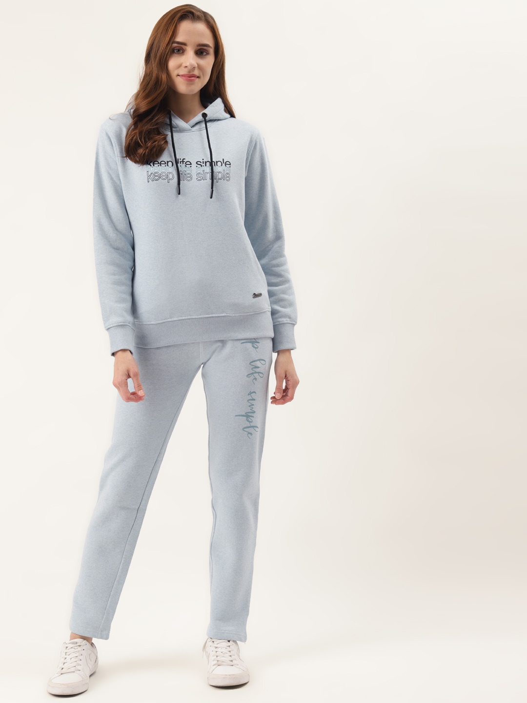 

Duke Women Blue & Black Cotton Printed Tracksuit
