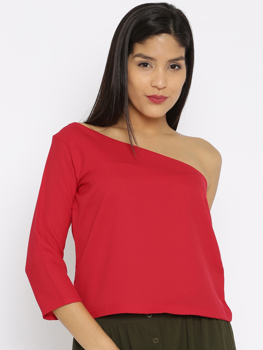 

Noi Women Red One Shoulder Top