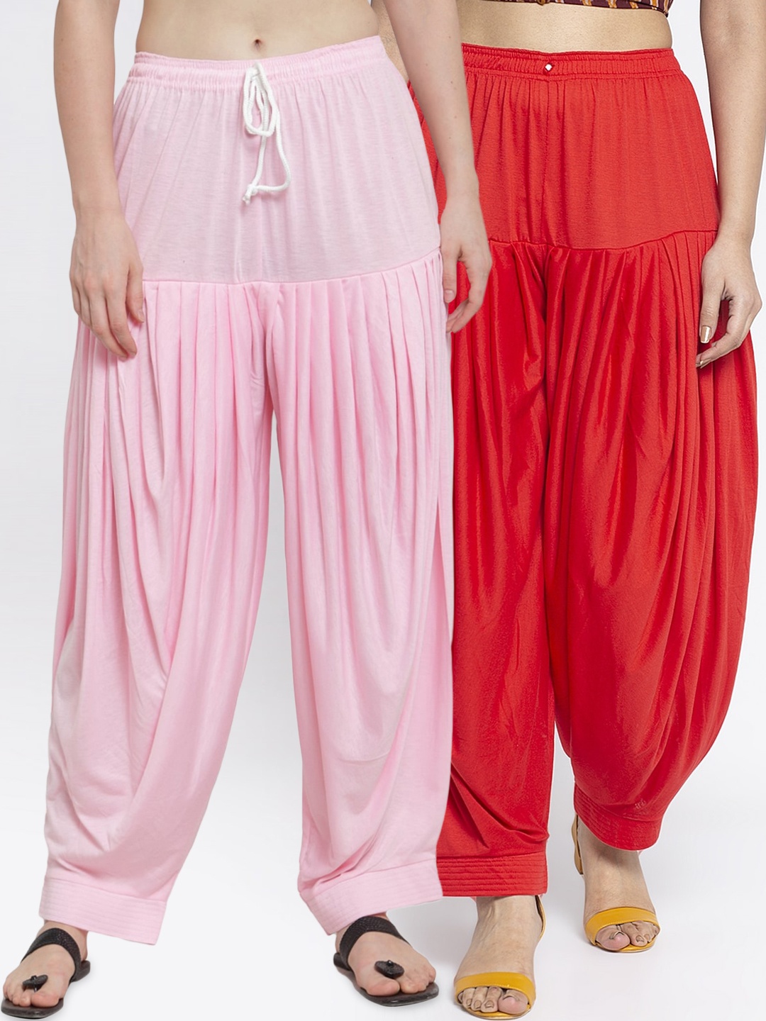 

GRACIT Women Pack Of 2 Red & Pink Patiala Salwar