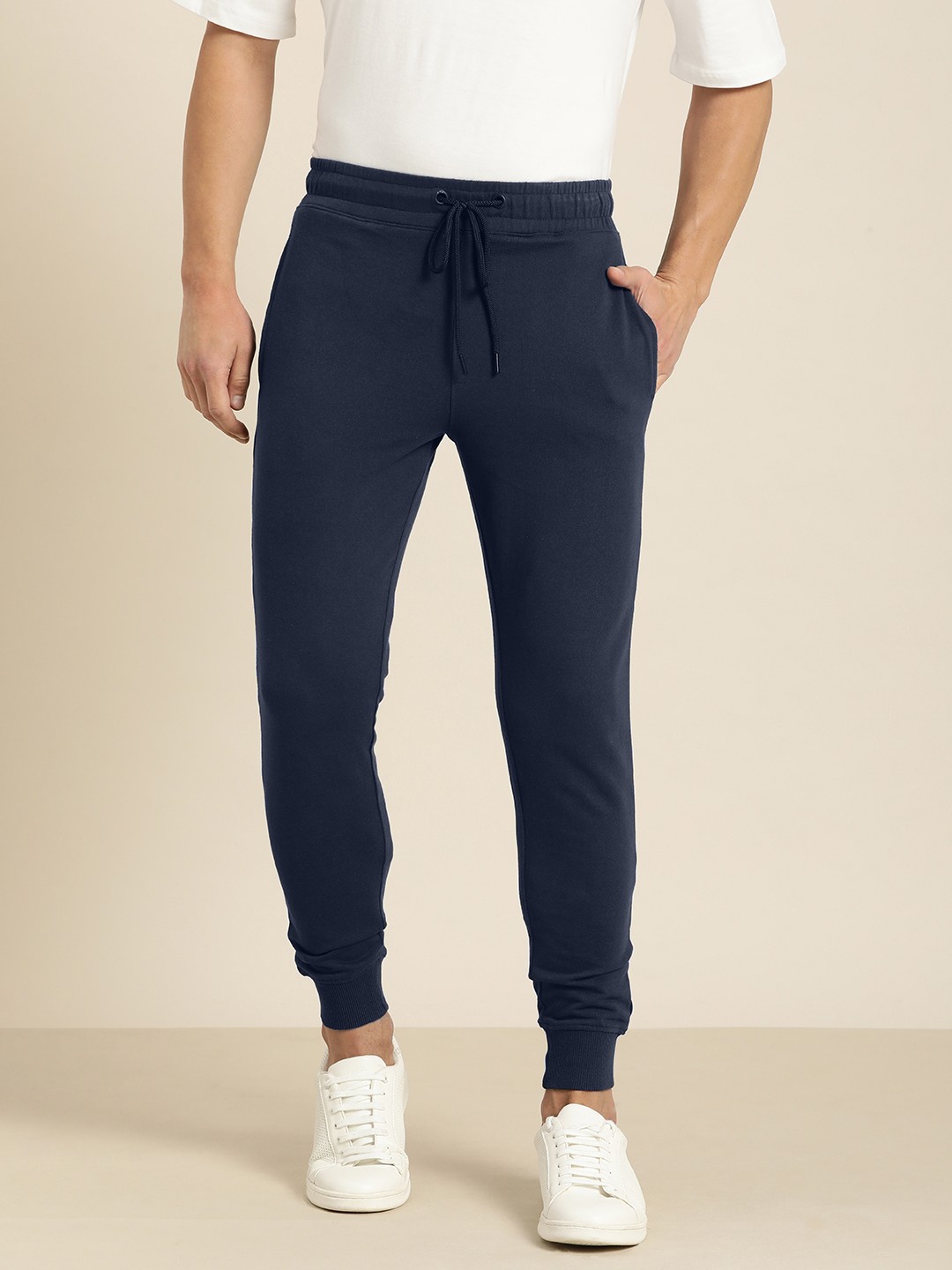 

Invictus Indoor Men Blue Solid Mid Rise Elasticated Casual Joggers Track Pants
