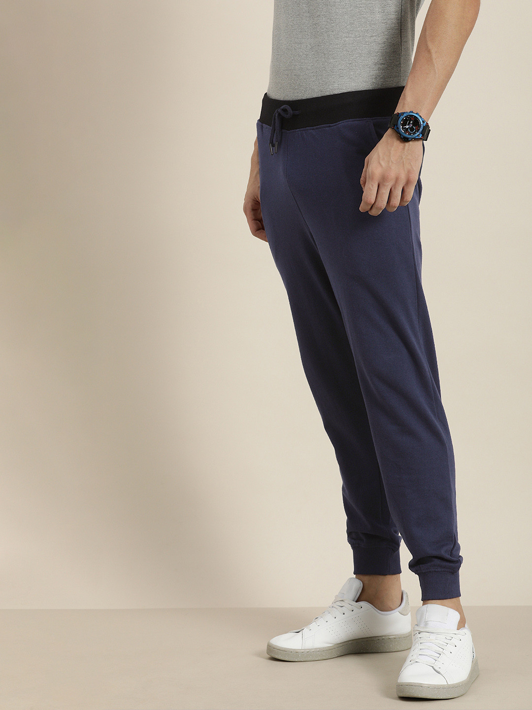 

Invictus Indoor Men Navy Blue Contrast Waistband Joggers