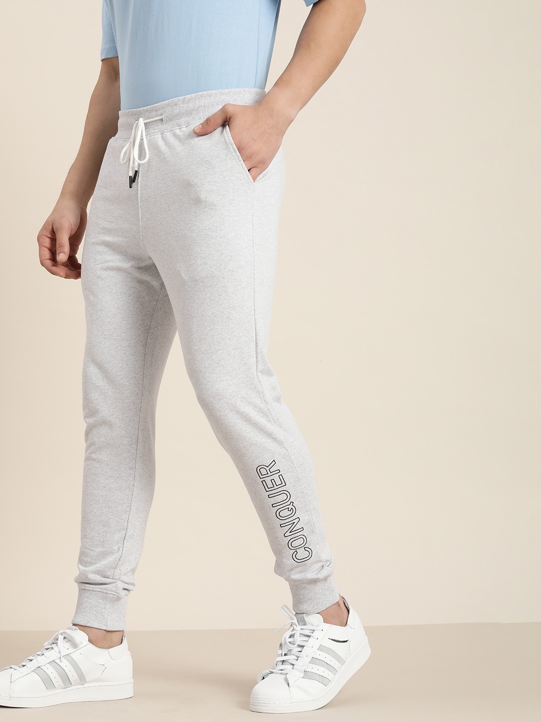 

Invictus Indoor Men Grey Typography Printed Regular Fit Joggers