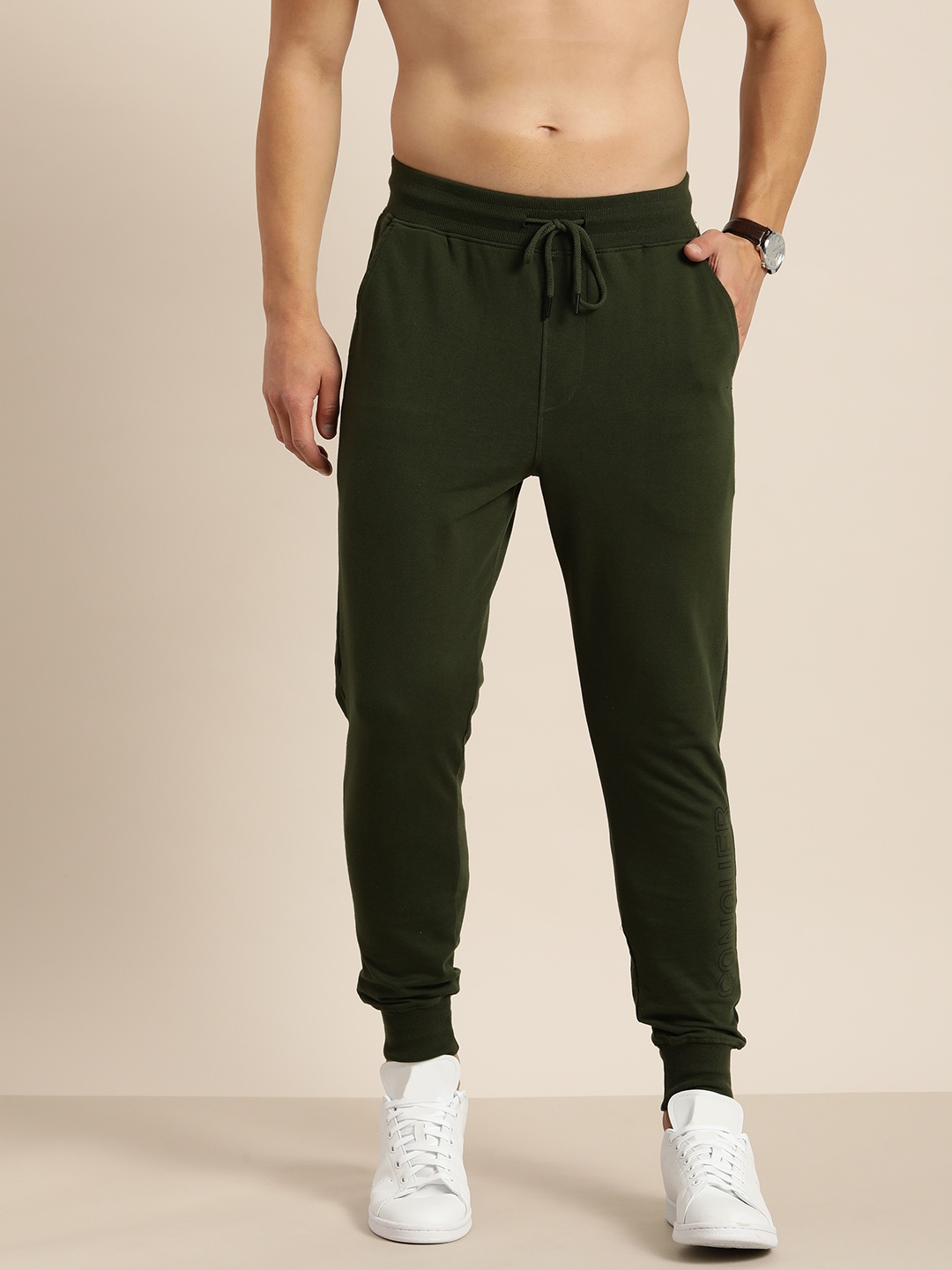 

Invictus Indoor Men Olive Green Solid Joggers